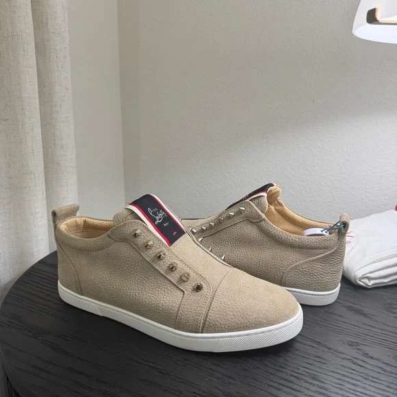 Christian Louboutin F.A.V Fique A Vontade Sneaker Tan 42 - Picture 2 of 10